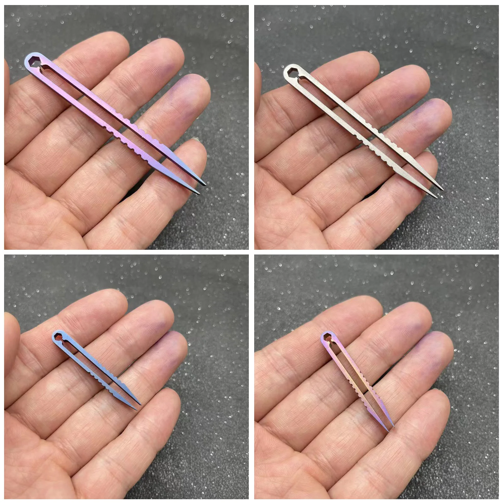 Pinset Mini perlengkapan EDC pinset alis tahan aus untuk mendaki