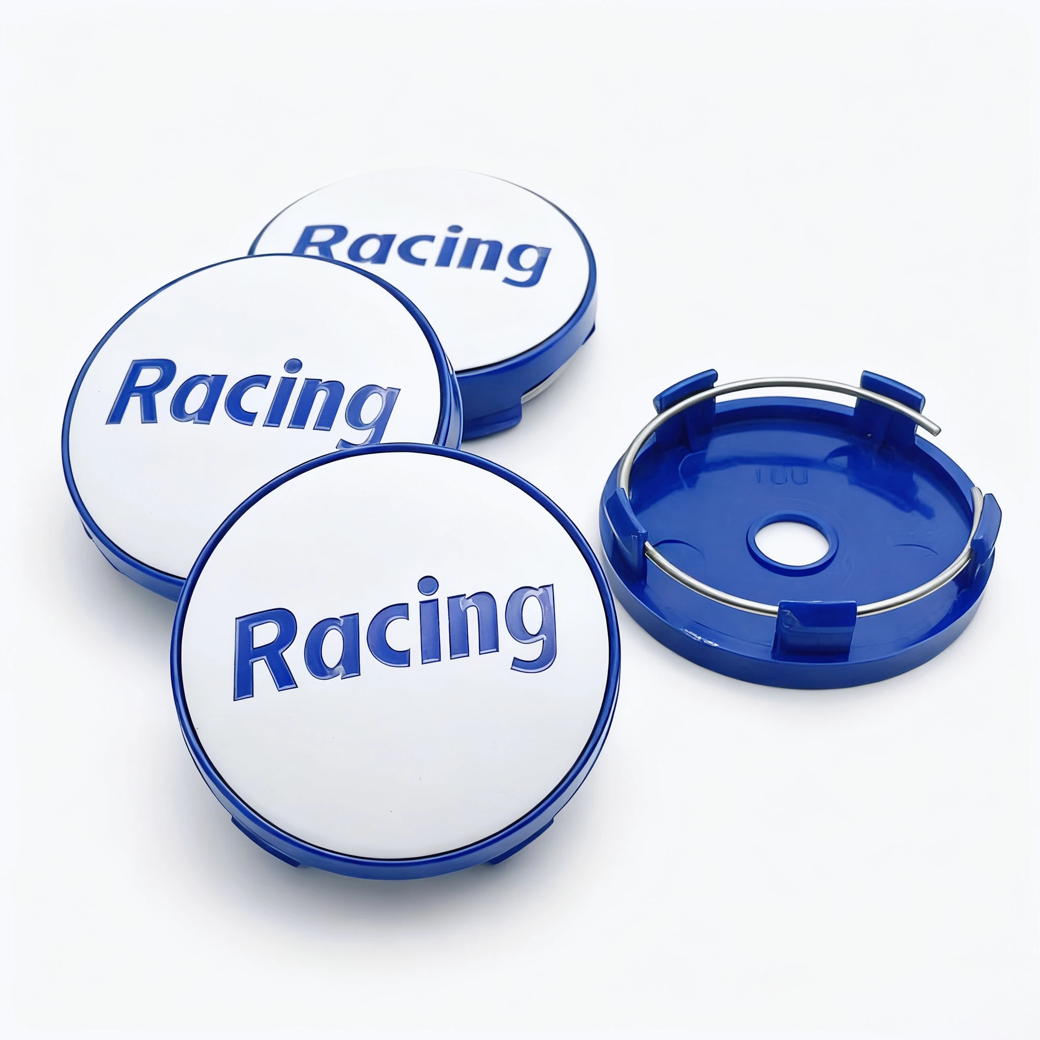 4pcs Racing Letter Logo Emblem Car Wheel Center Caps O.D 60MM 56MM Wheels Hub Cap Rim Hubcaps Dust Cover Replace Car Accessories