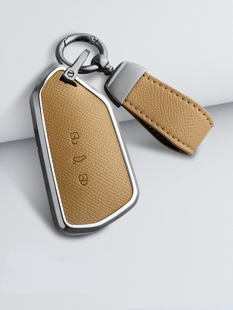 

Suitable For Volkswagen Golf Teramont Talagon Tavendor ID3 Aluminum Alloy + Leather Car Remote Key Case Cover