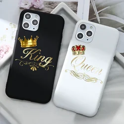 King Queen Crown Couple Phone Case For iPhone 14 13 12 11 Pro Max Silicon Coque For iPhone XR X XS Max Mini 7 8 Plus Cover Funda