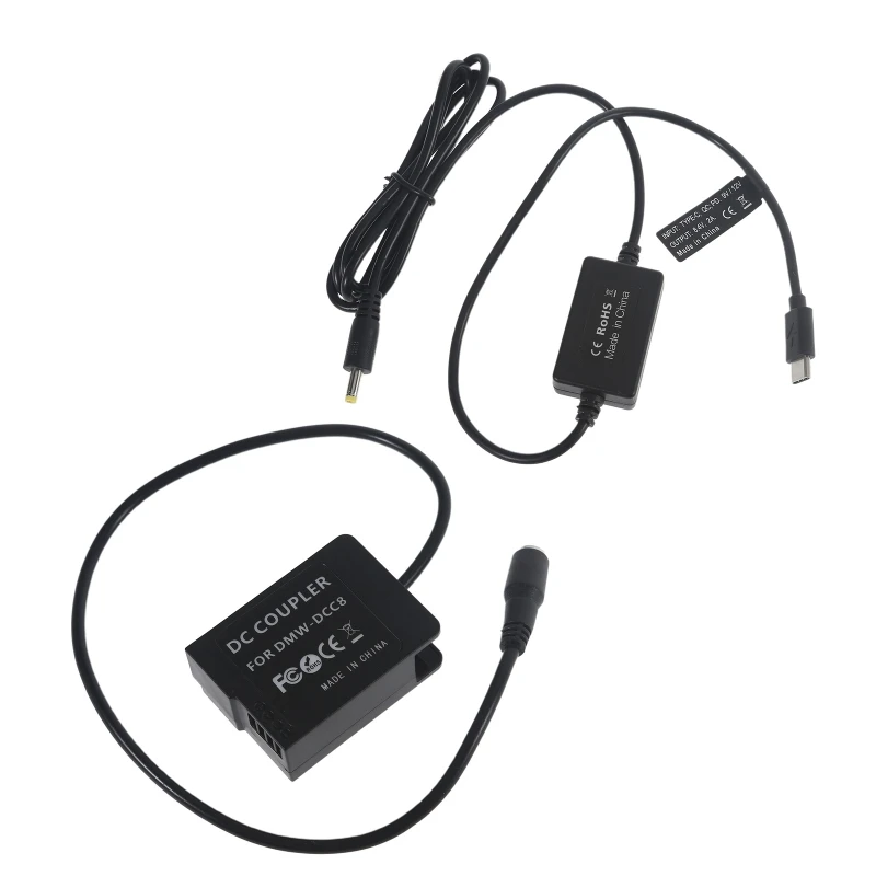 

Удобный кабель питания камеры типа C к фиктивной батарее DMW DCC8 для DMC-G5 G7
