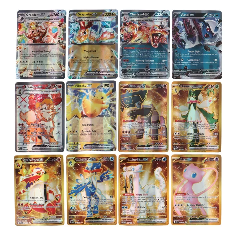 60-100Pcs English Pokemon cards All EX Vmax Vstar GX MEGA