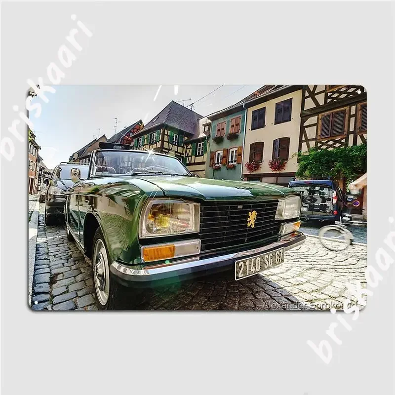 سيارة ريترو 304 في حالة جميلة يوم مشمس علامة معدنية جدار ديكور كلاسيكي كهف حانة جدار حانة تين تسجيل الملصقات