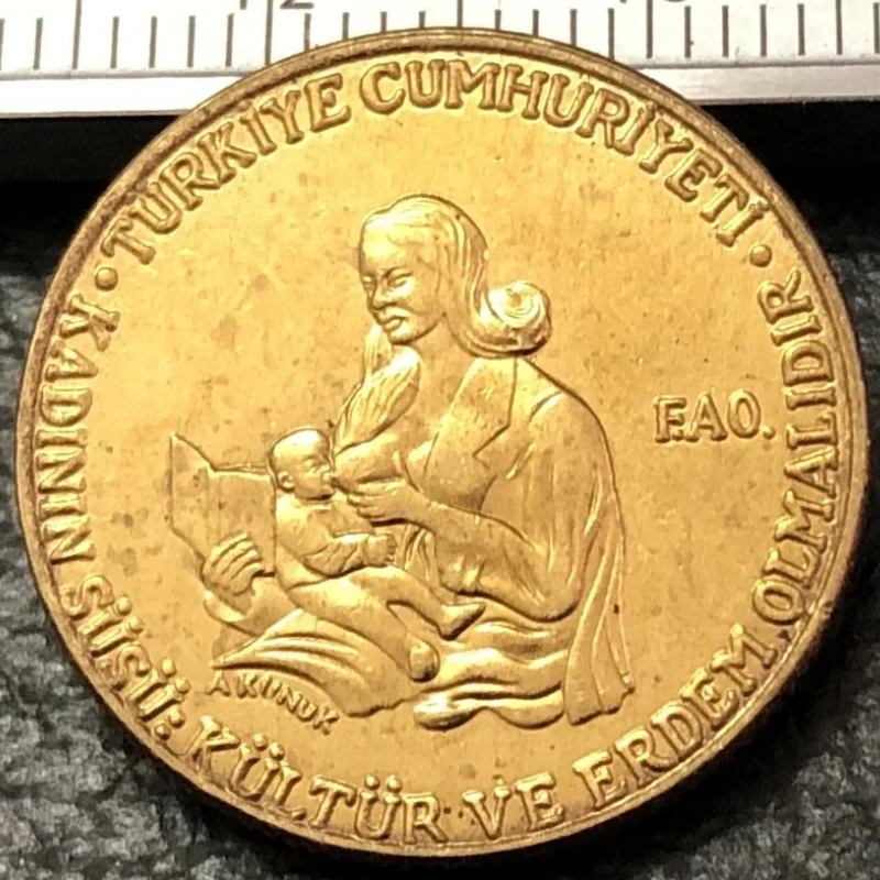 عملة نسخة ذهبية من الفاو 1978 تركيا 500 الليرة