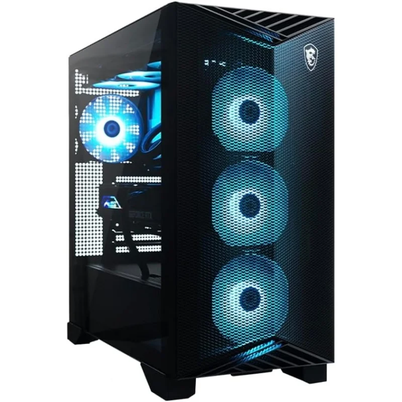 AI Gaming Desktop PC (Ryzen 7 9700X, GeForce RTX 5070 12GB GDDR7, 32GB DDR5, 4TB PCIe SSD, RGB Fans, 360mm AIO, 75
