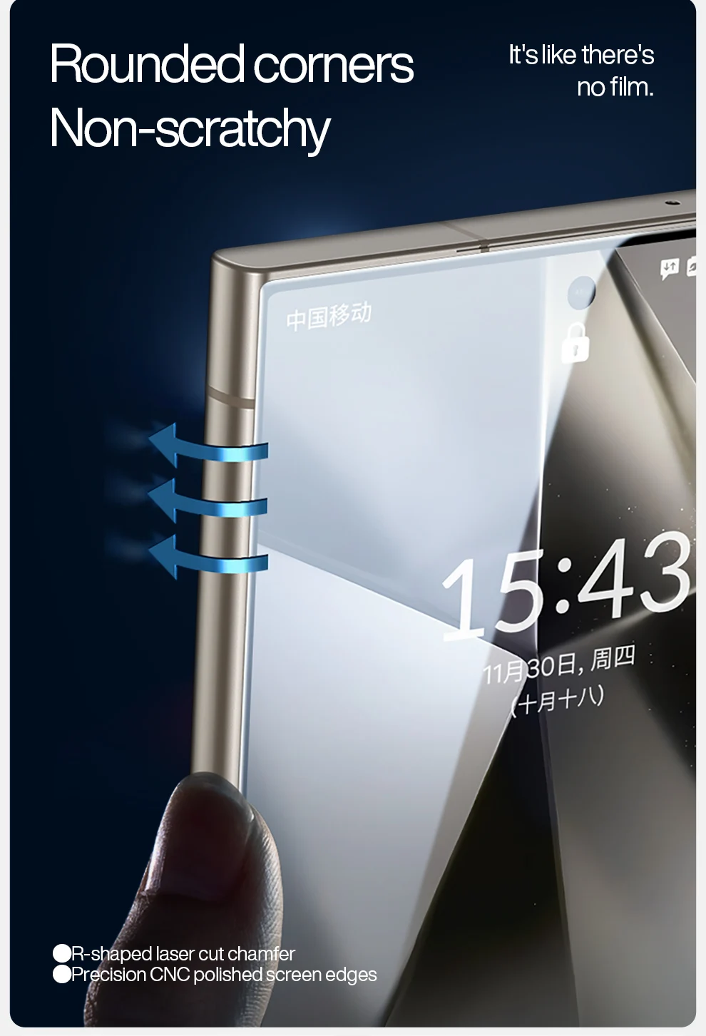 SmartDevil Tempered Glass for Samsung S26 Ultra S25 Ultra S24 Screen Protector Full Cover Anti-fingerprint HD Tempered Film