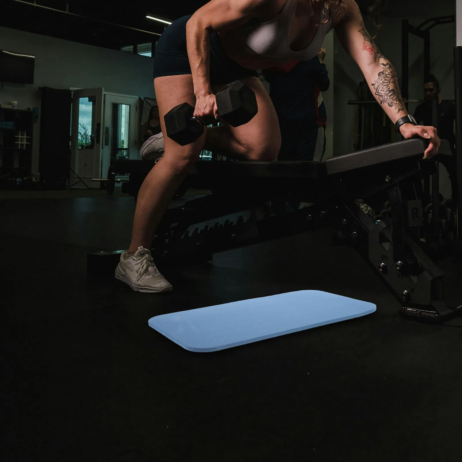 

Утолщенный противоскользящий коврик из ТПЭ для педали швейной машины, синий, для фитнес-оборудования, для стабильных тренировок и точной строчки