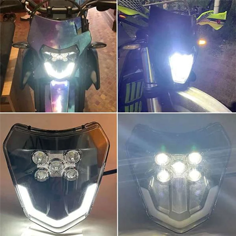 

A04E-Motorcycle Headlight LED Wick For EXC XC SX XC-W 125 300 350 450 2018-2023 Dirt Bike Enduro Motocross Accessories