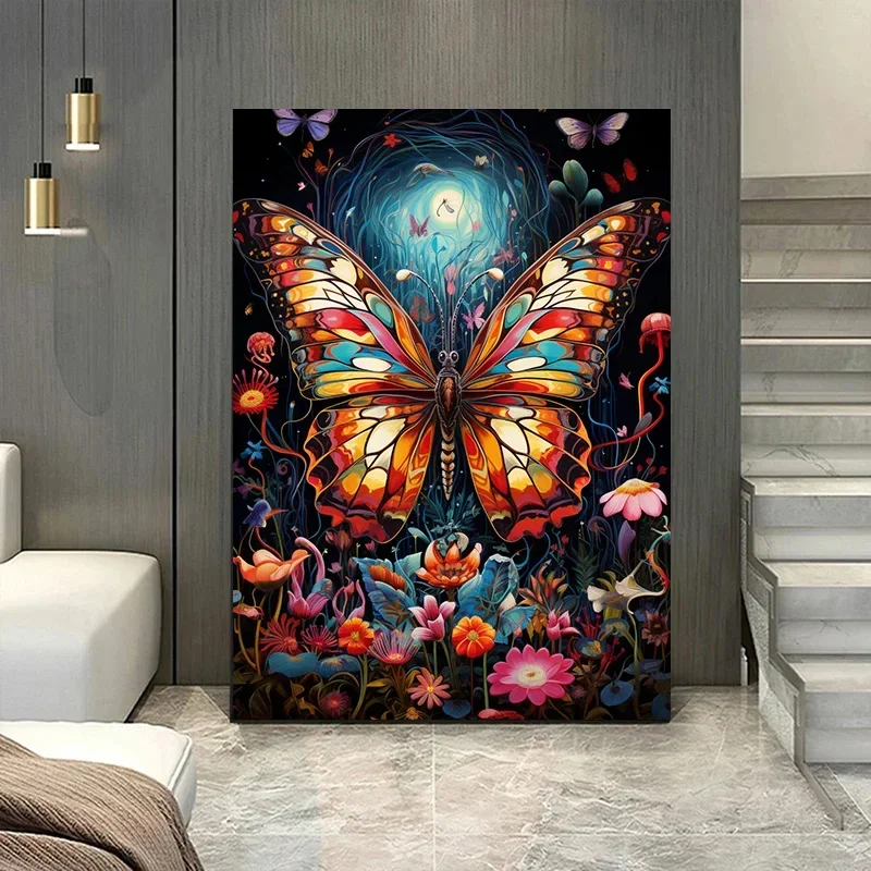 Classic Abstract Wall Art Multi Colour Animals Butterflies HD Canvas Print Poster Home Living Room Bedroom Decorations