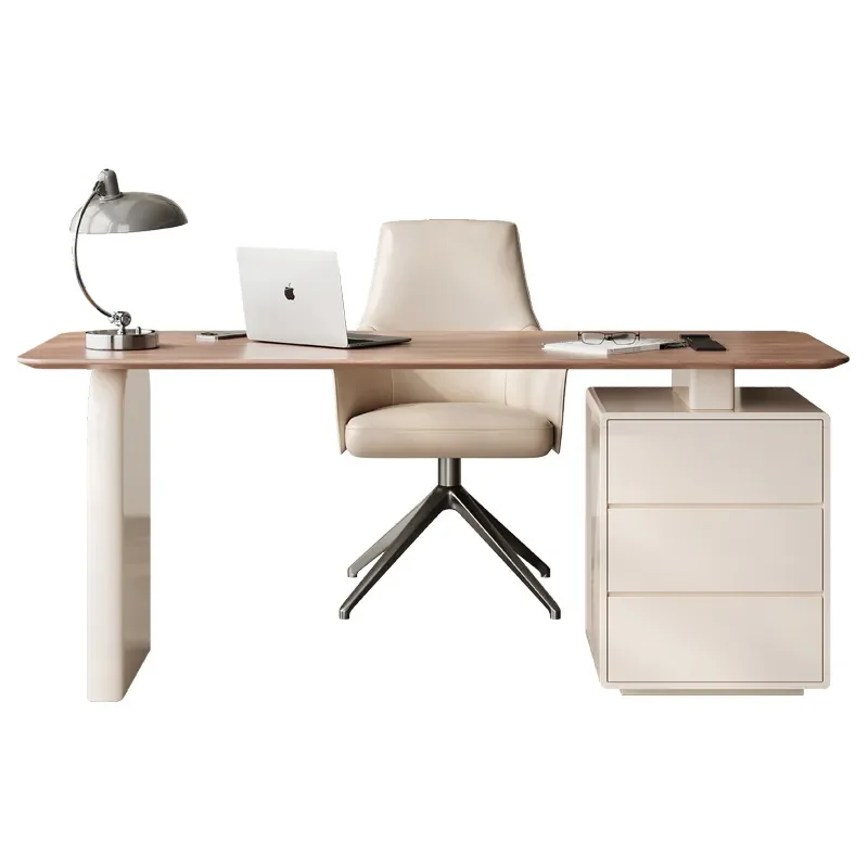 Mid Century Modern Solid Wood Study Desk Minimalist Italian Design Computer Writing Table for Home Office