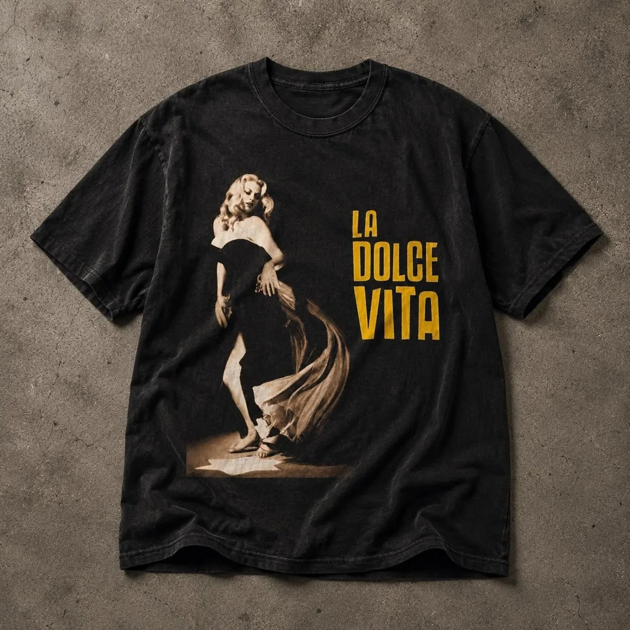 La Dolce Vita T-Shirt Vintage Film Poster Style Summer Unisex Loose and Breathable Cotton T-shirt Top