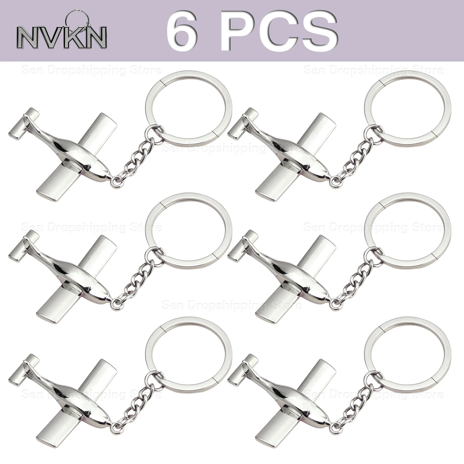 6Pcs Flying-Themed Keychain with Metal Plane Design – Great Gift for Kids and Teens Who Love Aviation key chain key ring