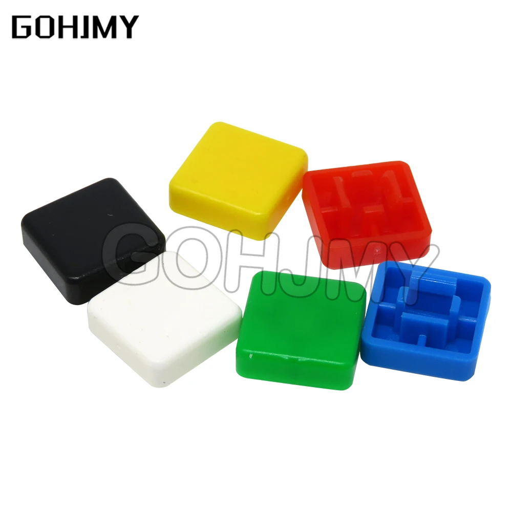 20PCS For PCB Momentary Tactile Tact Mini Push Button Switch Module DIP 4PIN Round Cap A14 A24 Red Black White Green Yellow