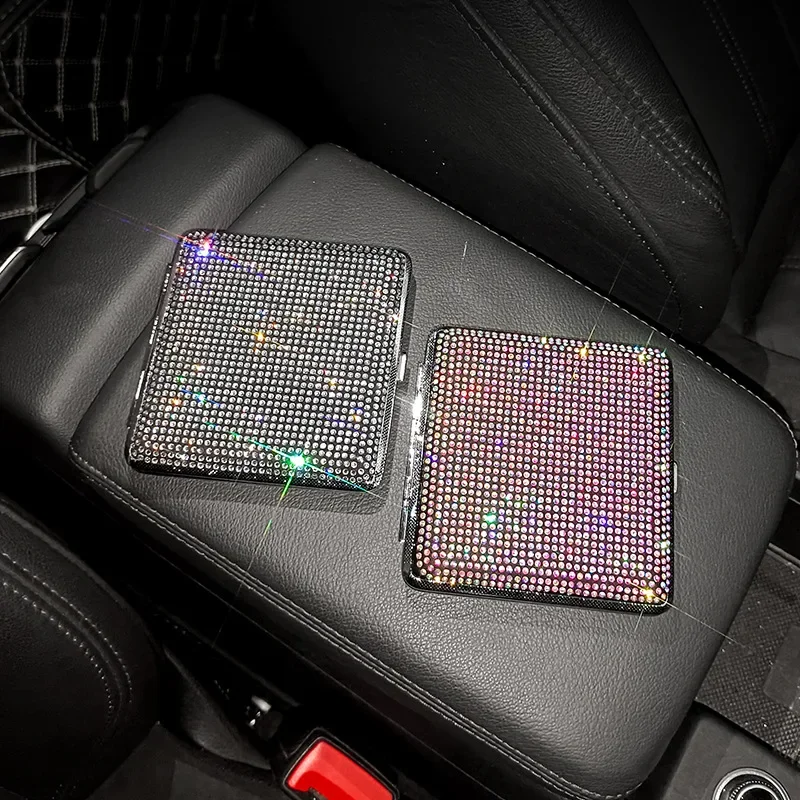 Portable Luxury Rhinestone Diamond Cigarette Case for 20 Cigarettes Shiny Bling Women Smoking Storage Box Organizer Holder