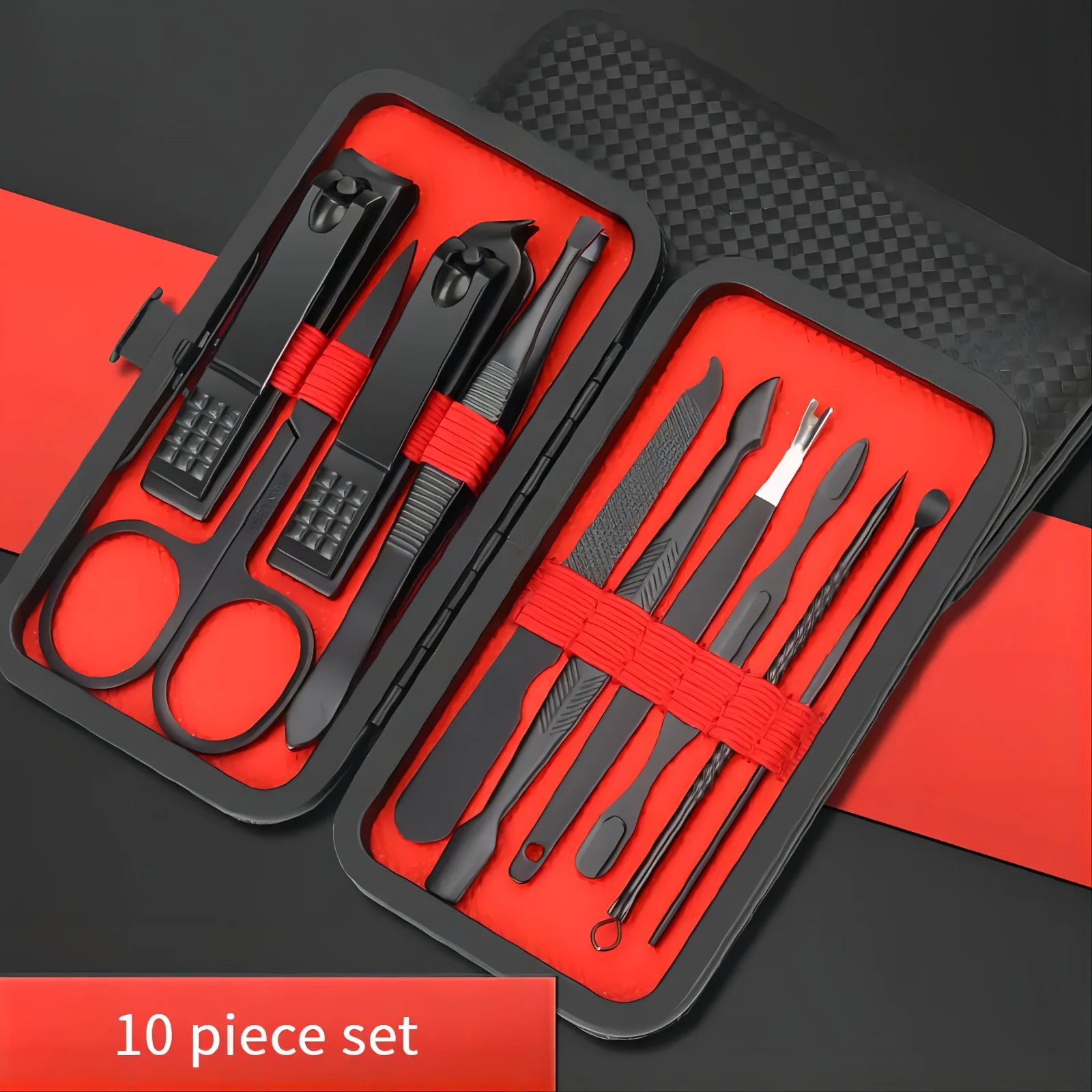10pcs Nail Clipper and Trimmer Tool Set, Comes with Portable Travel Box, Scissors and Knives Set