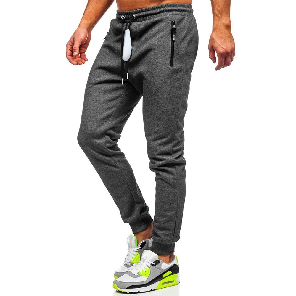 

Extended Zipper Men Sports Fitness Pants Joggers Open Crotch Plus Size Cuffed Casual Trousers