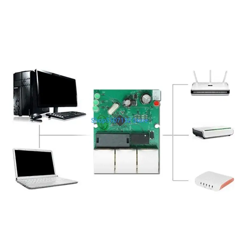 87HD 3Port 100Mbps Switches Ethernet Networking PCB Module Board Plugs and Play Operation LED Lights Wide Compatibility