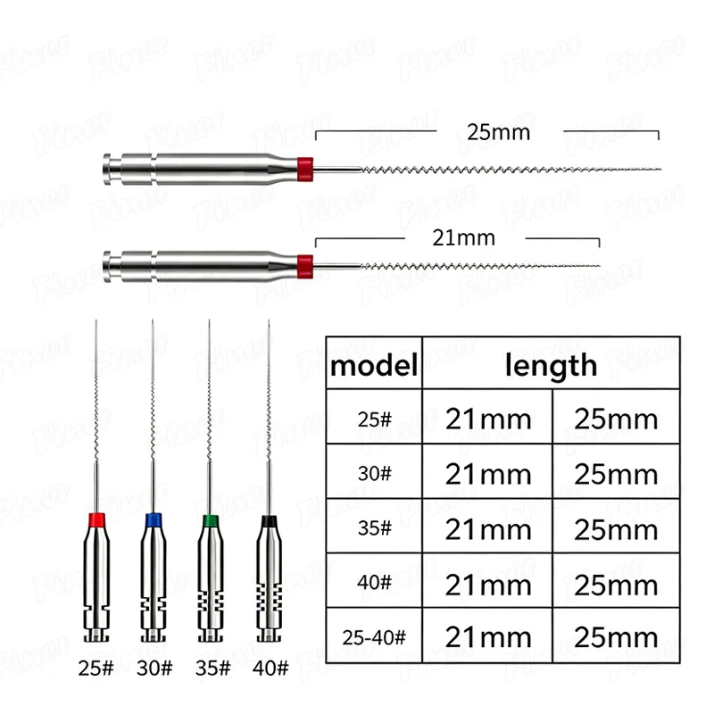 4Pcs Dental Paste Carrier Lentulo Spiral 21/25mm Engine Use Rotary Endodontic Files 25-40 Root Canal Filler Dentistry Instrument