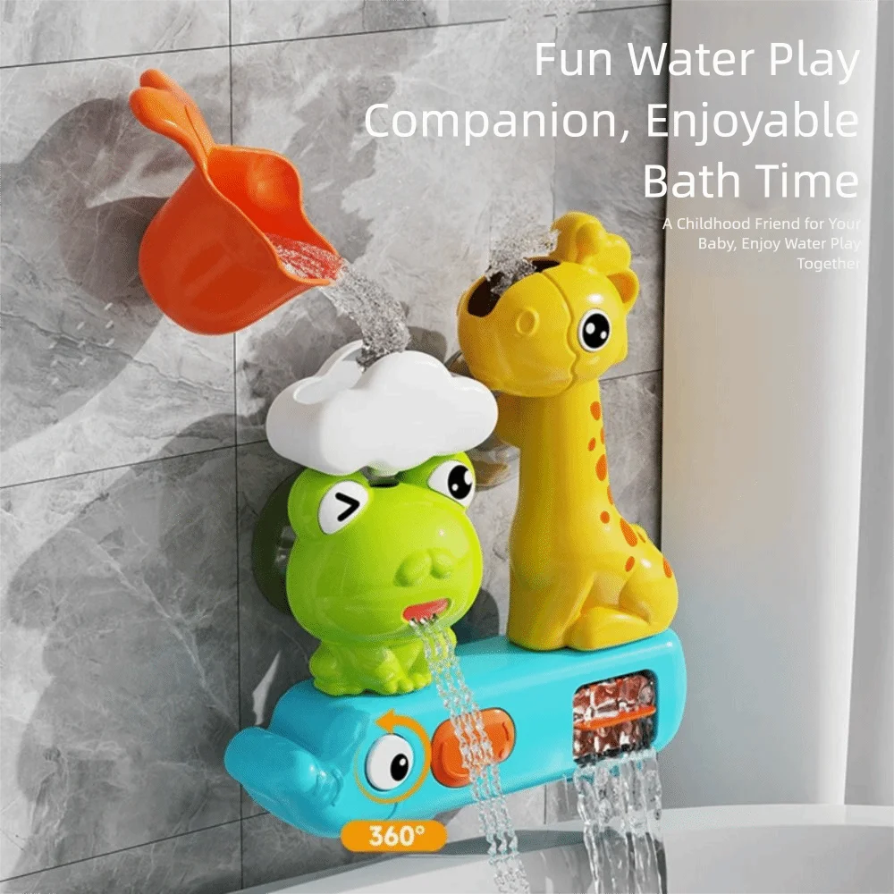 Suction Cup Frog Roaming Shower Outdoor Universal Sensory Play Water Wheel Water Educational Squirt Water Game Ocean Bath