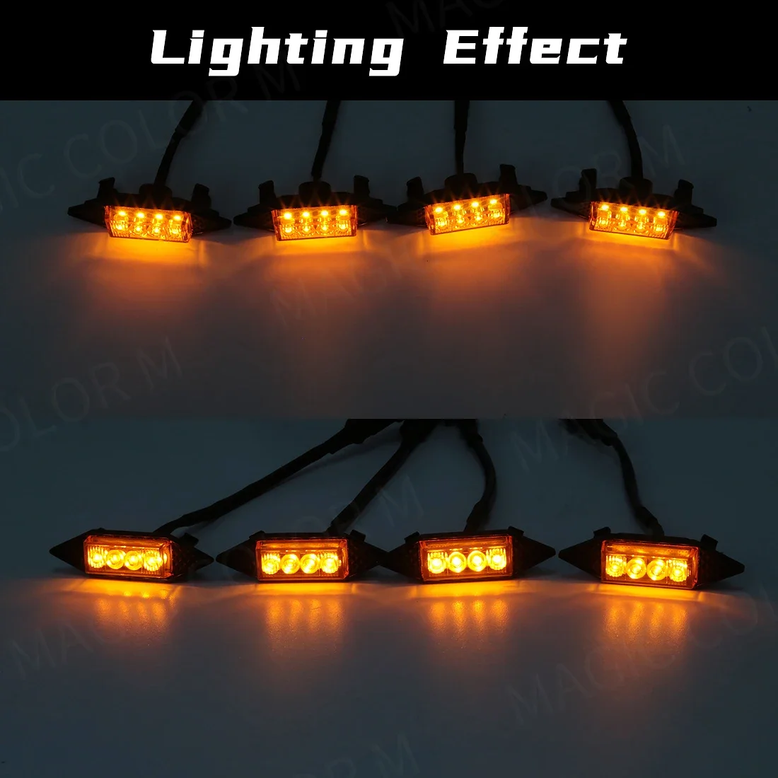 4Pcs Grill Car LED Light For GWM Tank 300 2021 2022 2023 2024 Front Grille Lights Amber Warning DRL Daytime Running Daylights