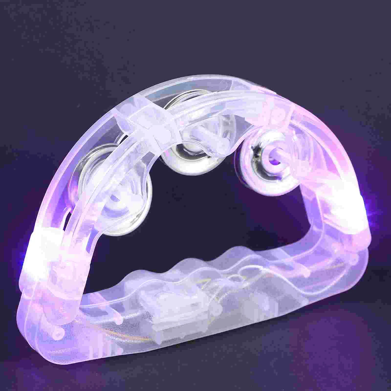 8 Pcs Flash Evening Party Stage Props Glowing Handbell Supply Luminous LED Tambourine Percussion Instrument Child