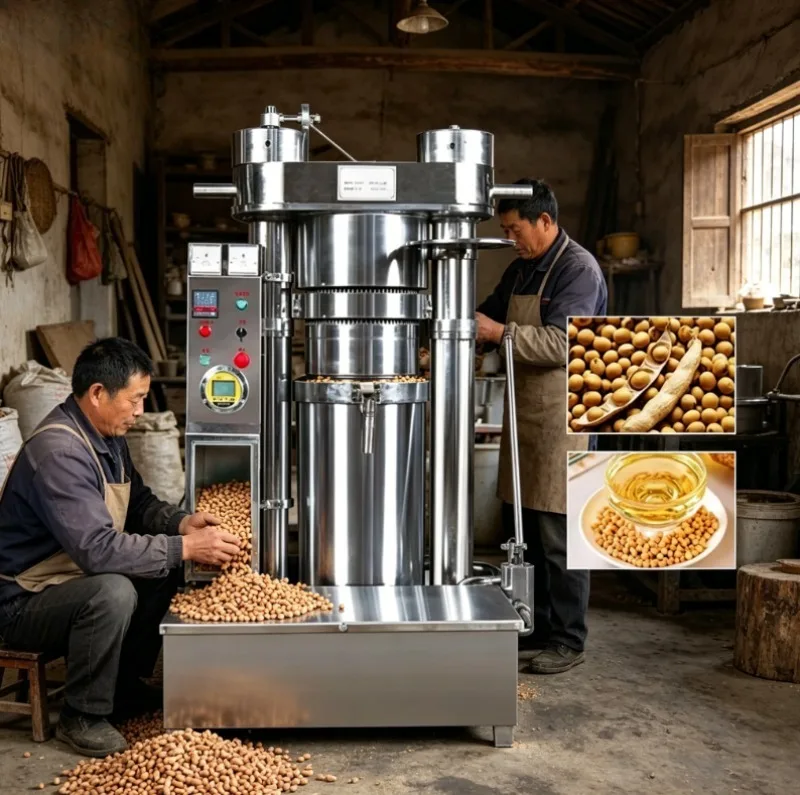 Automatic Commercial Oil Press Machine  for Peanut Sesame Walnut Sunflower Seed Cold Press Oil Maker High Efficiency