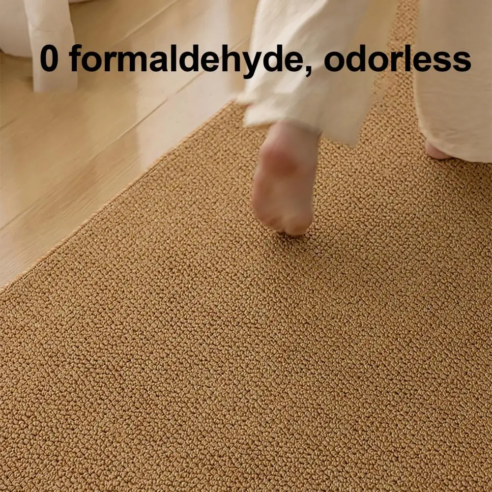 Low Profile Floor Mat for Room Rustic Solid Color Area Rug Minimalist Indoor Floor Mat with Anti-slip Backing Cozy for Bedroom