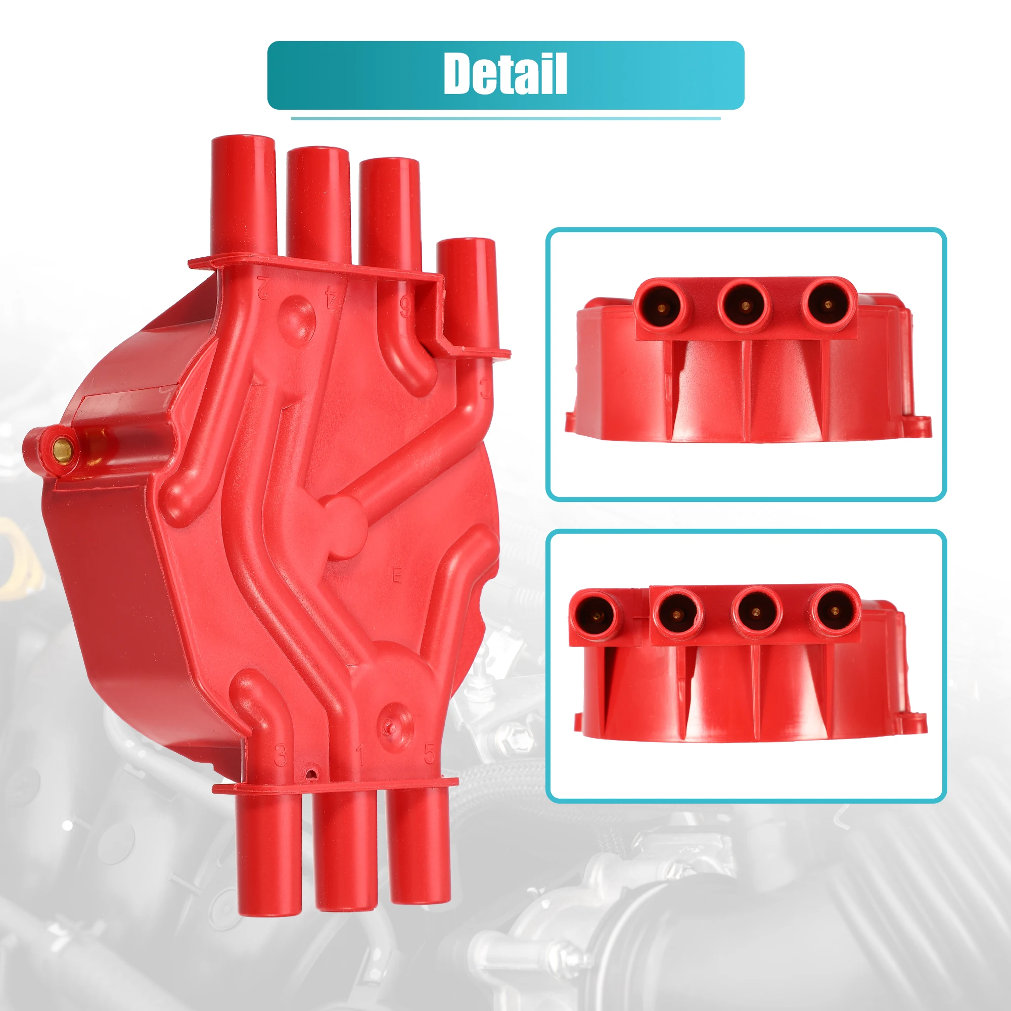 UXCELL Car Ignition Distributor Cap and Rotor Kit for Chevrolet Blazer for GMC Savana 2500 Safari 4.3L 1996-2005 Red