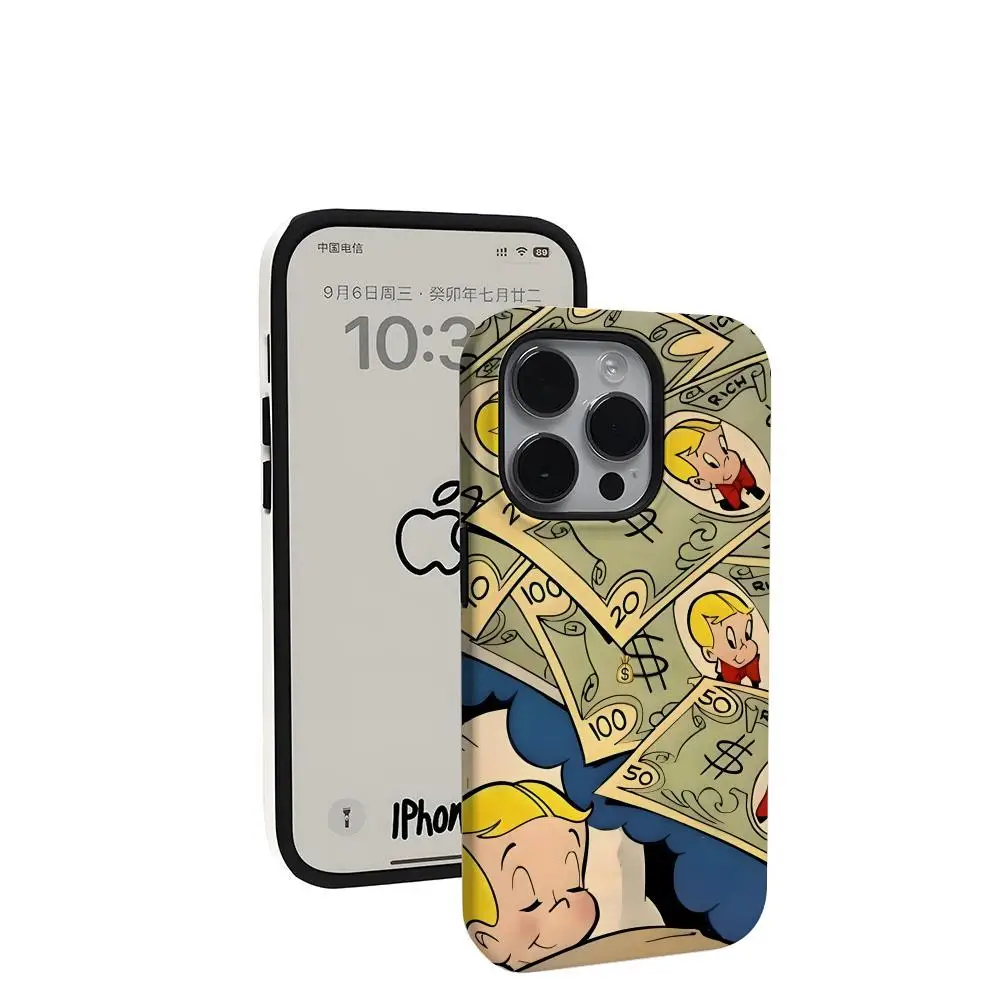 Cartoon Richie Rich Handyhülle Neu für iPhone 17 16 15 14 13 12 11 Pro Max X XR XSMax Plus Glänzende Folie Harte PC-Abdeckung – Detail 5