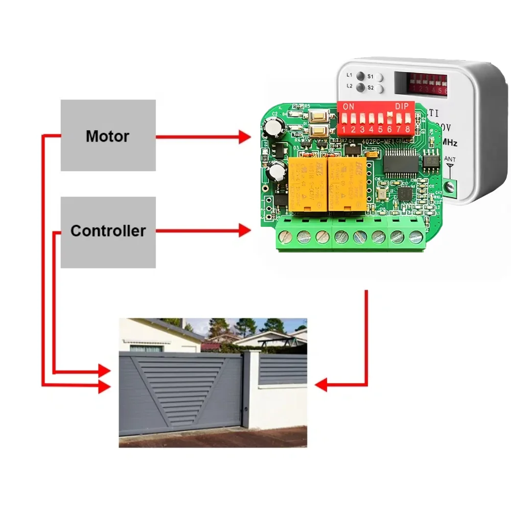 Multi Frequency 300-868MHz Wireless Switch AC/DC 9V-30V 2CH Relay Receiver RF433 Remote Control For Door Electromagnetic lock
