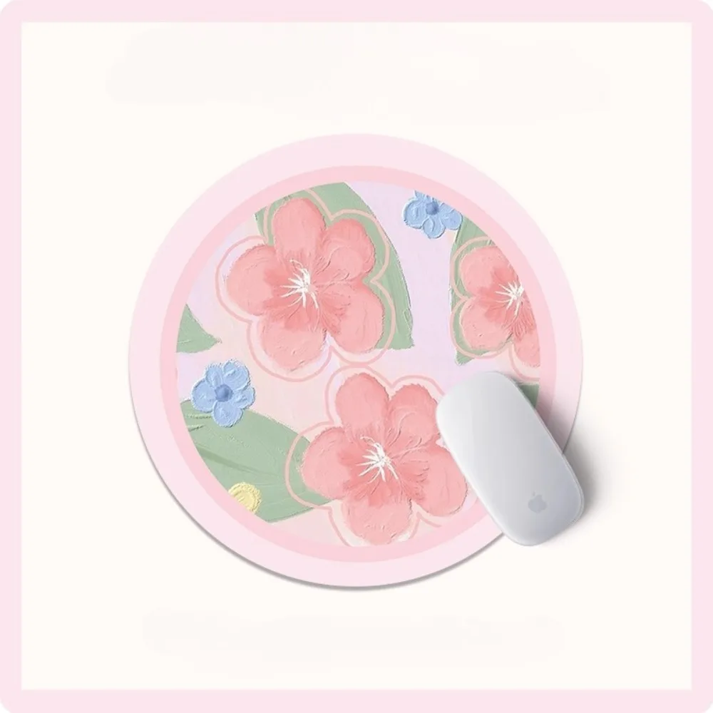 Un alfombrilla de ratón antideslizante y gruesa hecha a medida para hadas, un alfombrilla de mesa pequeña, redonda, con borde bloqueado y linda y estilo Instagram.