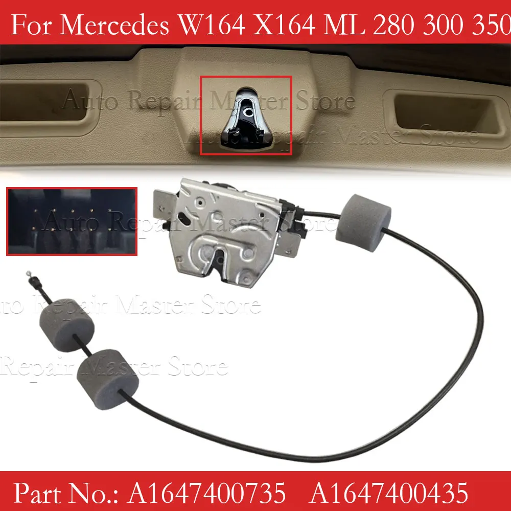 A1647400735 For Mercedes W164 X164 ML 280/300/350/420/500 Tailgate Hatch Lock Latch w/Actuator 1647400300 1647400335