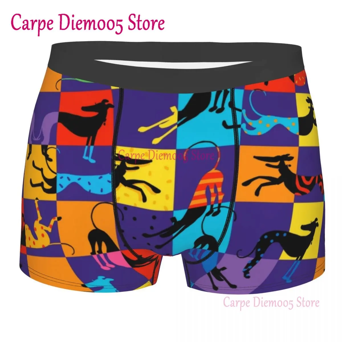 

Male Sexy Pop Art Hounds Lurcher Underwear Boxer Briefs Men Breathbale Shorts Underpants