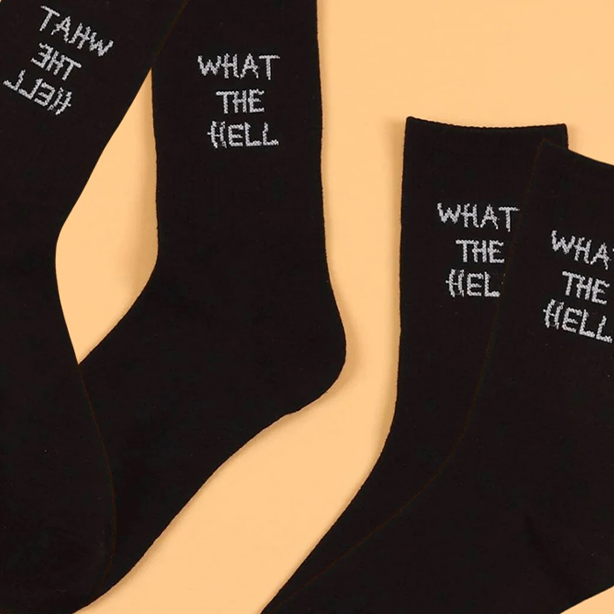 5/10/20 Pairs Men\'s Crew Socks, English Letter Design, Unique, Comfortable, Breathable, Moisture-Wicking