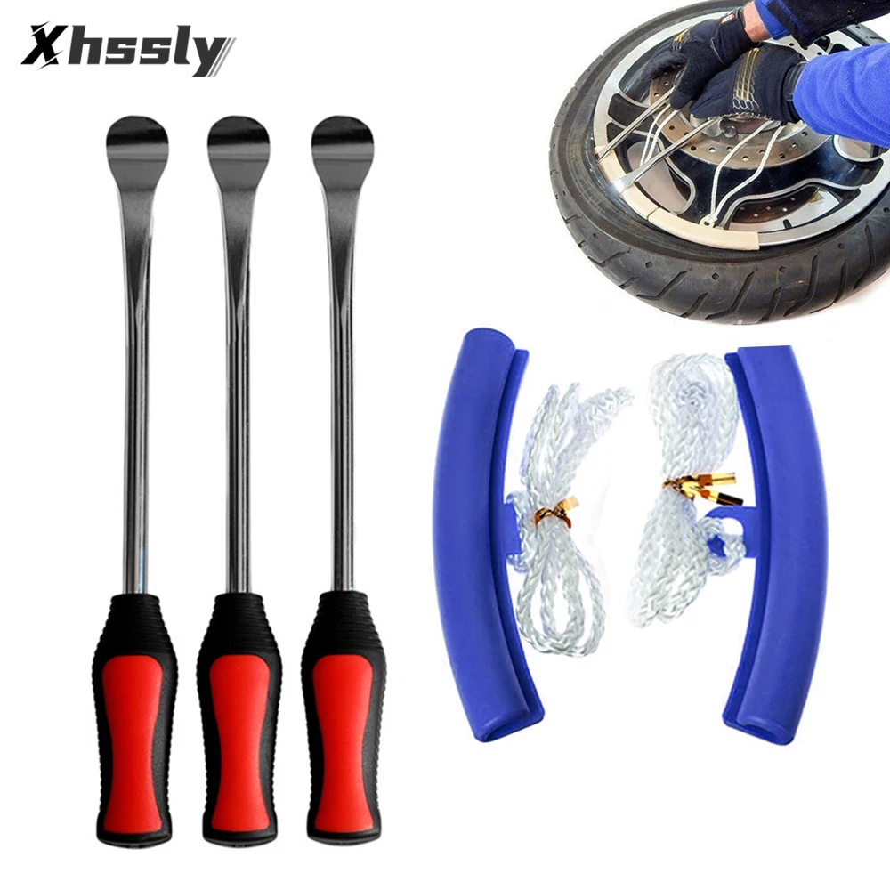 Motorcycle Tire Levers Spoon Set Bike Pry Bar Crowbar Tools For KAWASAKI 636 Zx10R 2005 Vulcan 800 Ninja 400 Zzr 400 Z 750 Zr7