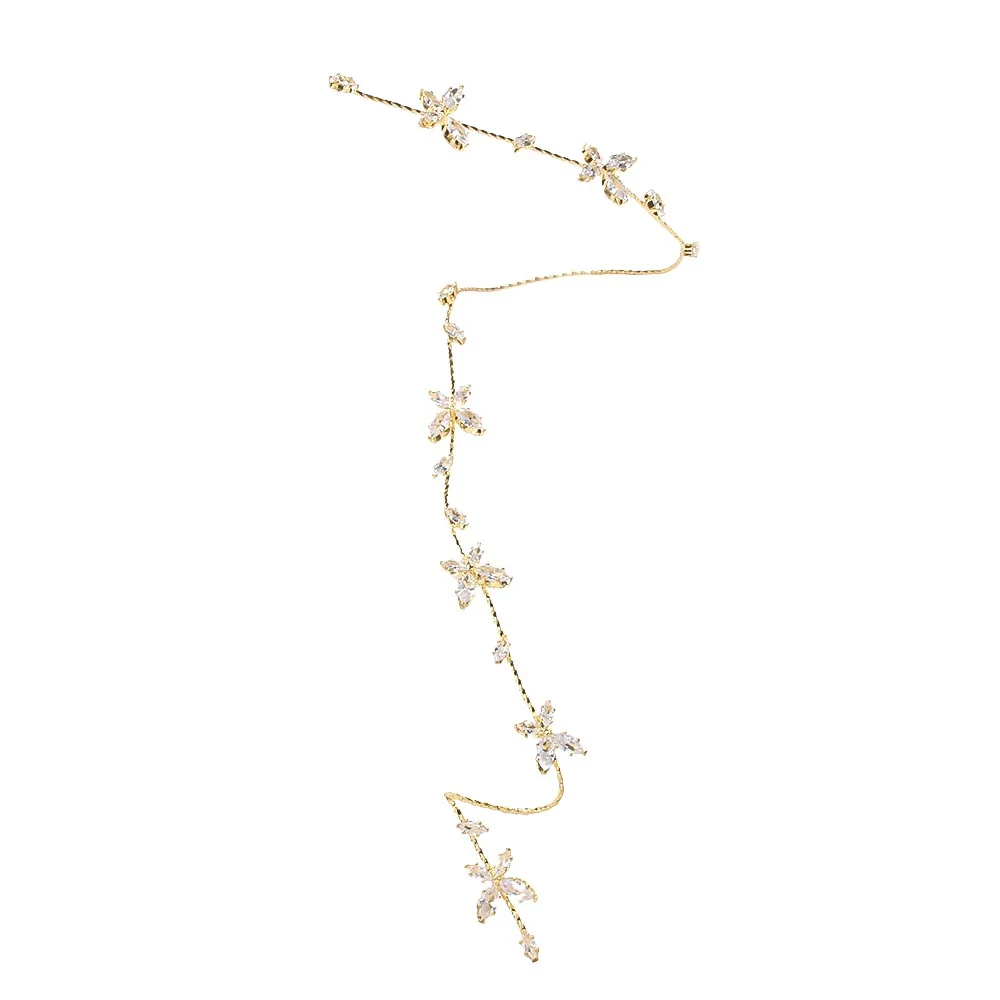Stonefans Boho Cubic Zircon Butterfly Hand Palm Bracelet for Women Luxury Handmade Bridal Hand Piece Wedding Bangle Jewelry