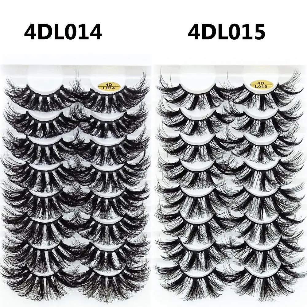 SKONHED 8 Pairs Makeup Tools Long Full Volume Wispy Fluffy Eyelash Extension 4D Mink Hair False Eyelashes 25mm Lashes