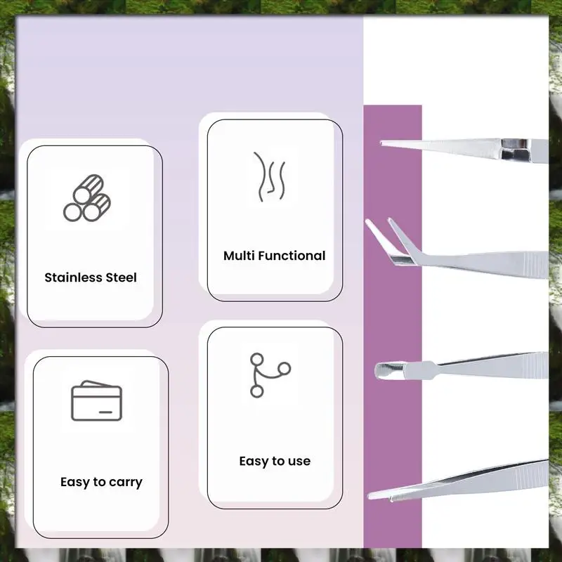 

The New 4Pcs/Set Precision Tweezers Stainless Steel Thick Electronics Forceps Eyebrow Tweezers Anti-Skid Makeup Repair Multi Too