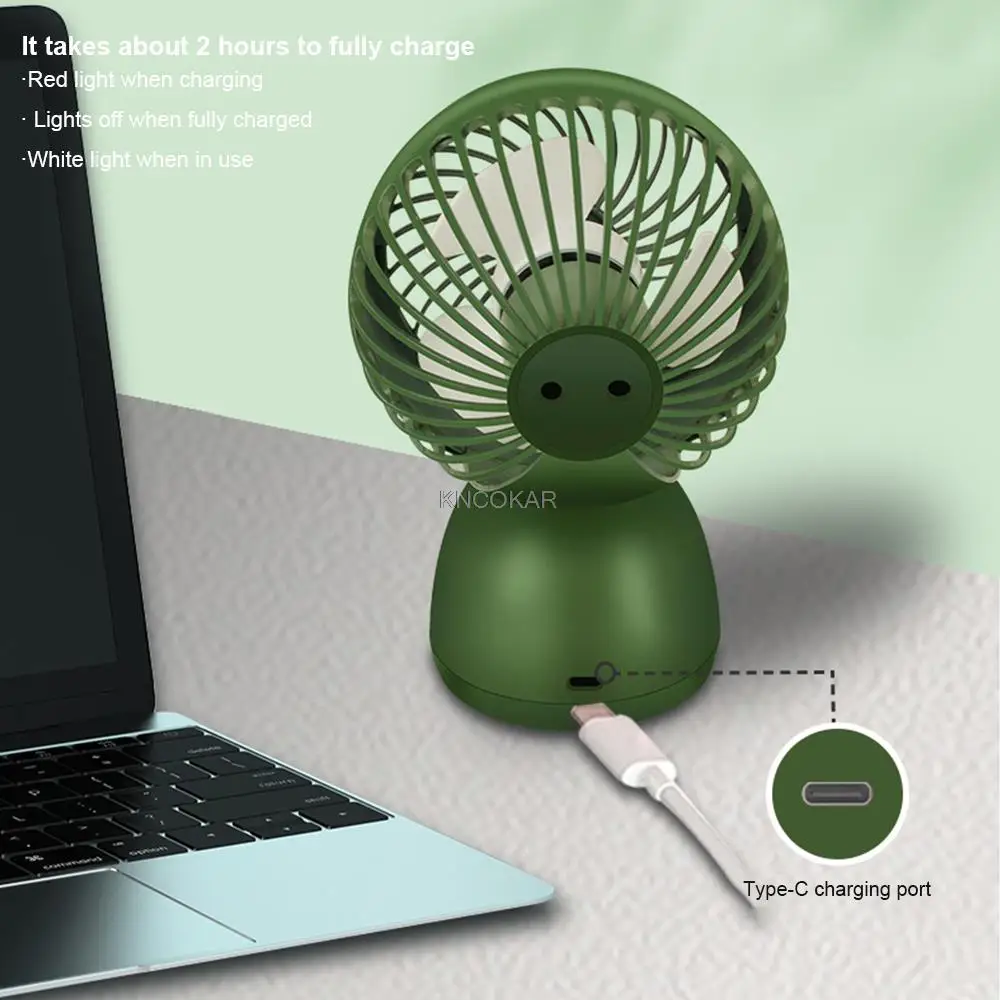 Mini ventilador de mesa USB de resfriamento portátil 3 velocidades pessoal com ângulo ajustável de rotação 360 para viagens domésticas de escritório