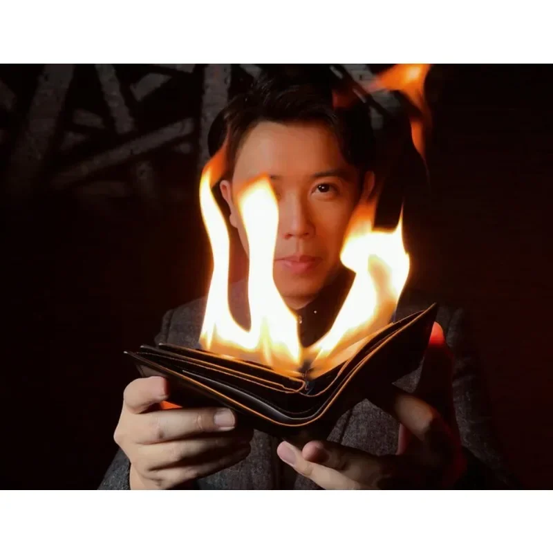 Ember - E Fire Portafoglio Trucchi magici Fiamma Portafoglio Mago professionista Fuoco Magia Borsa Illusioni sceniche Espedienti Mentalismo Puntelli