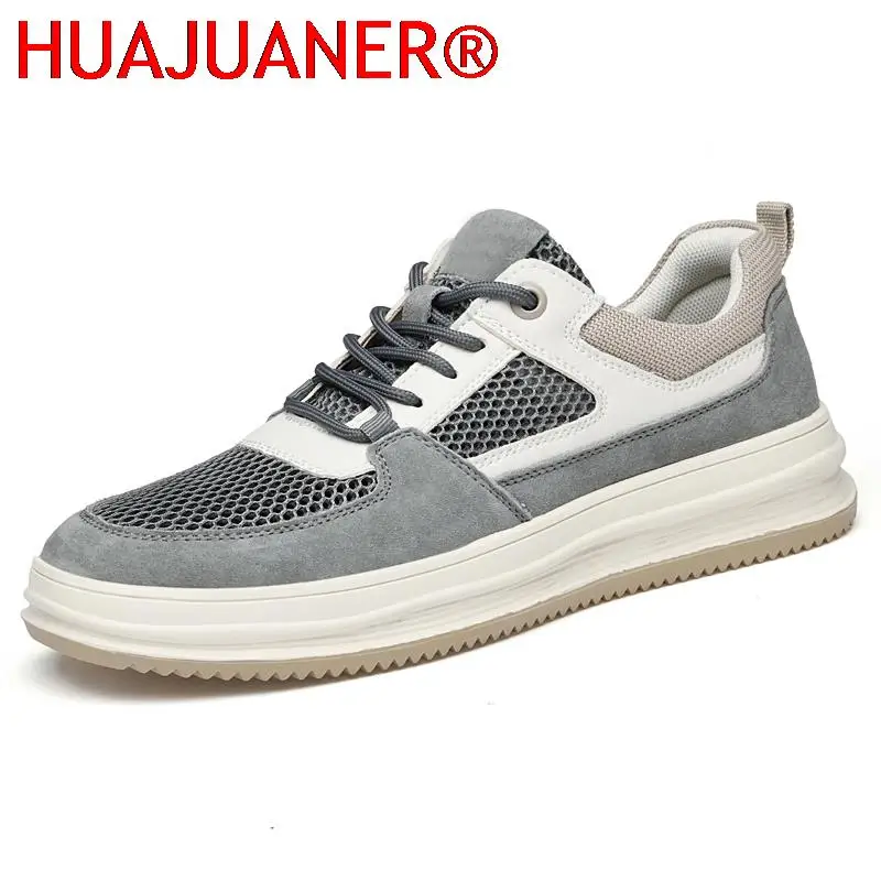 

Men Casual Shoes Lace Up Breathable Comfortable Sneakers Genuine Leather Male Spring Autumn Flats Trainers Outdoor Mens Shoes