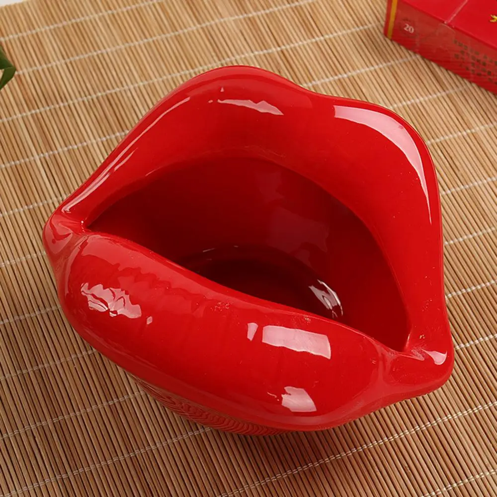 Cute Cigar Ashtray Lips Ceramic Ashtray Creative Flower Pot Trendy Desktop Mouth Ash Tray Statue Home Decoration Boyfriend Gift