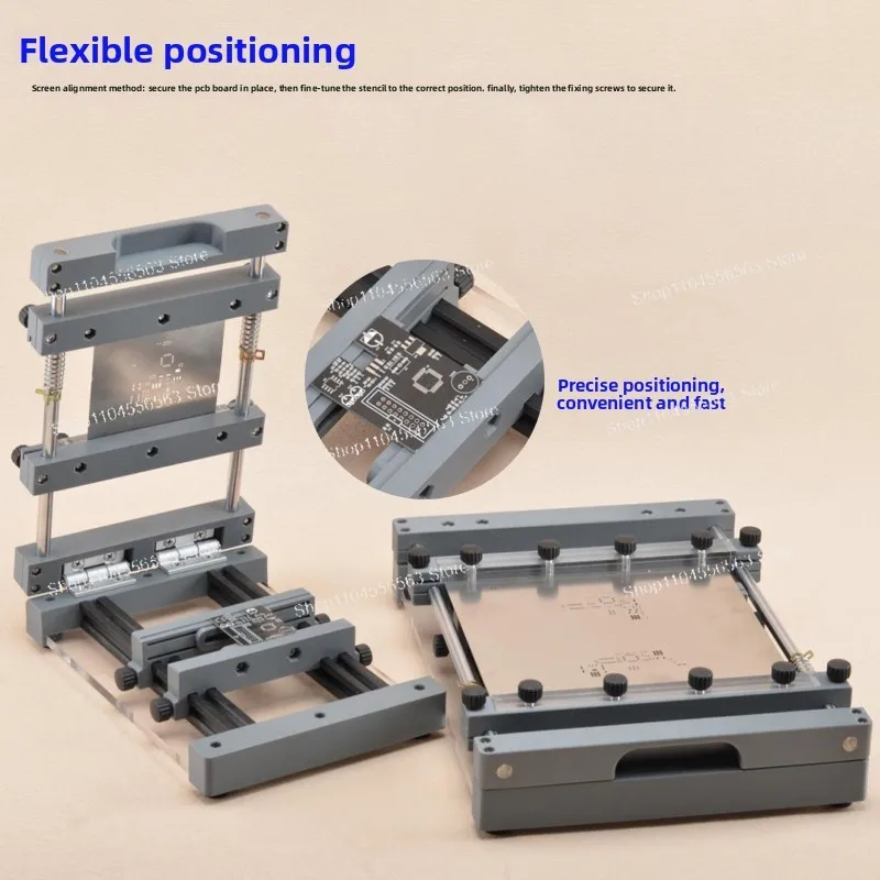 Steel Mesh Solder Paste Manual Screen Printing Table Steel Sheet SMT Micro Printing Table view 2