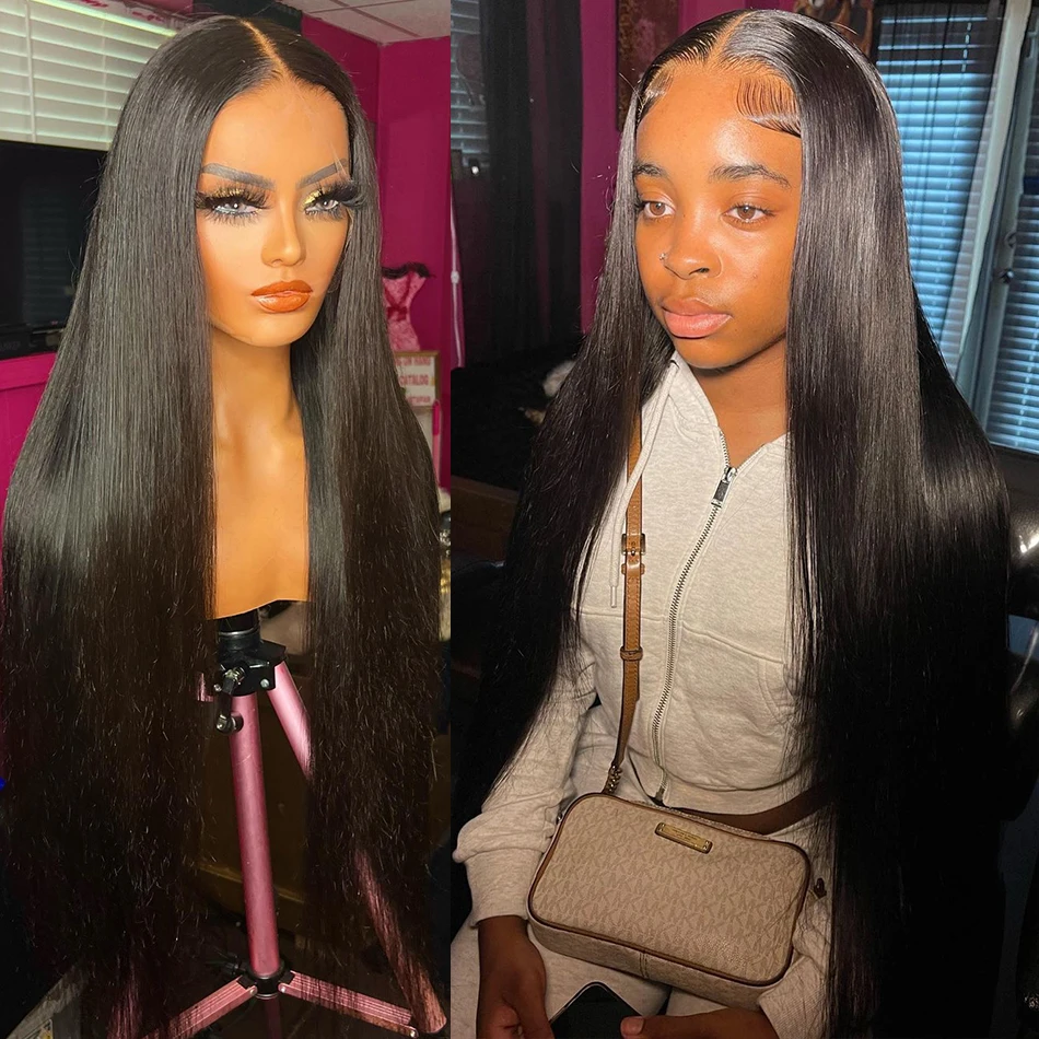 Straight Human Hair Lace Frontal Wig for Women Pre Plucked Brazilian Hair 13X4 HD Transparent Lace Frontal Wig with Baby Hair