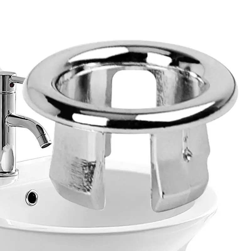 22-24mm Double Layer Sturdy Sink Hole Round Overflow Cover Sink Overflow Ring Sink Basin Overflow Trim Ring For Bathroom