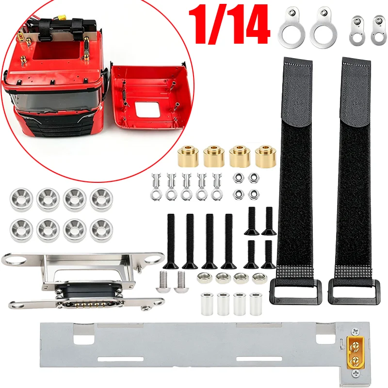 Metal High Top Magnetic Suction Kit for Tamiya 1/14 RC Truck for SCANIA 770S R620 for Volvo FH16 Car Accessories