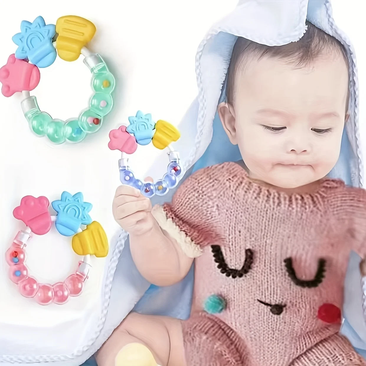 1 Stück weiches Gummi-Beiß spielzeug für Babys, kann mit kochendem Wasser verbrüht werden-ideales Weihnachts geschenk für Babys im Alter von 0 bis 3 Jahren