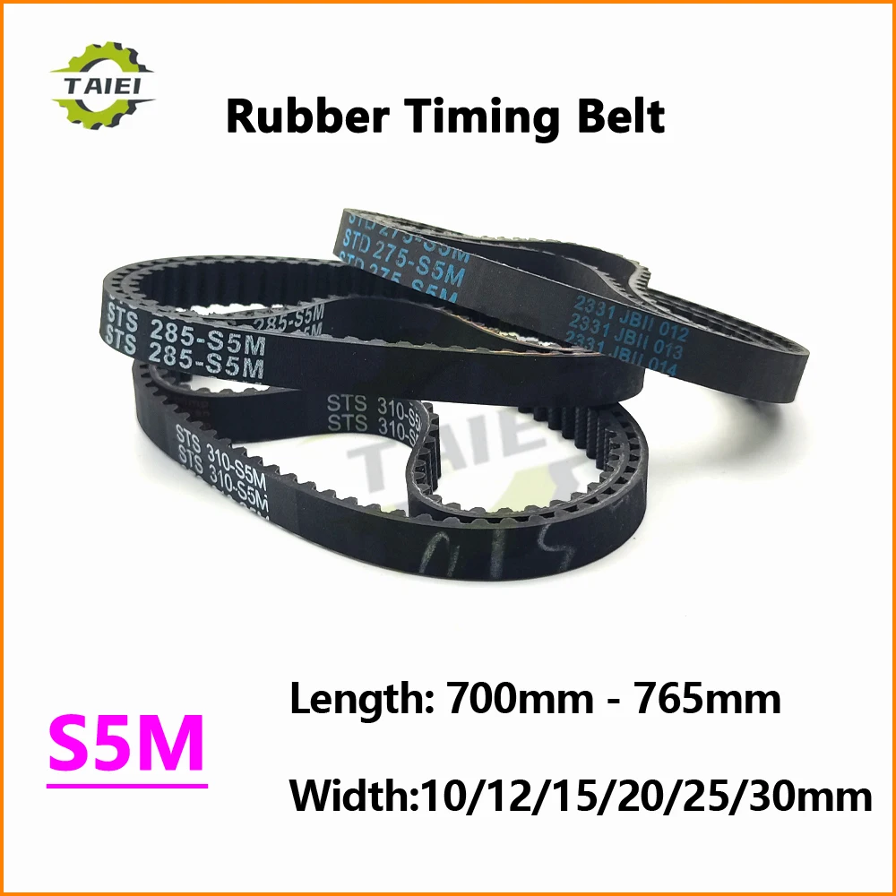 S5M Rubber Synchronous Belt Length 700 705 710 715 720 725 730 735 740 745 750 755 760 765mm Width 10-30mm S5M Timing Drive Belt