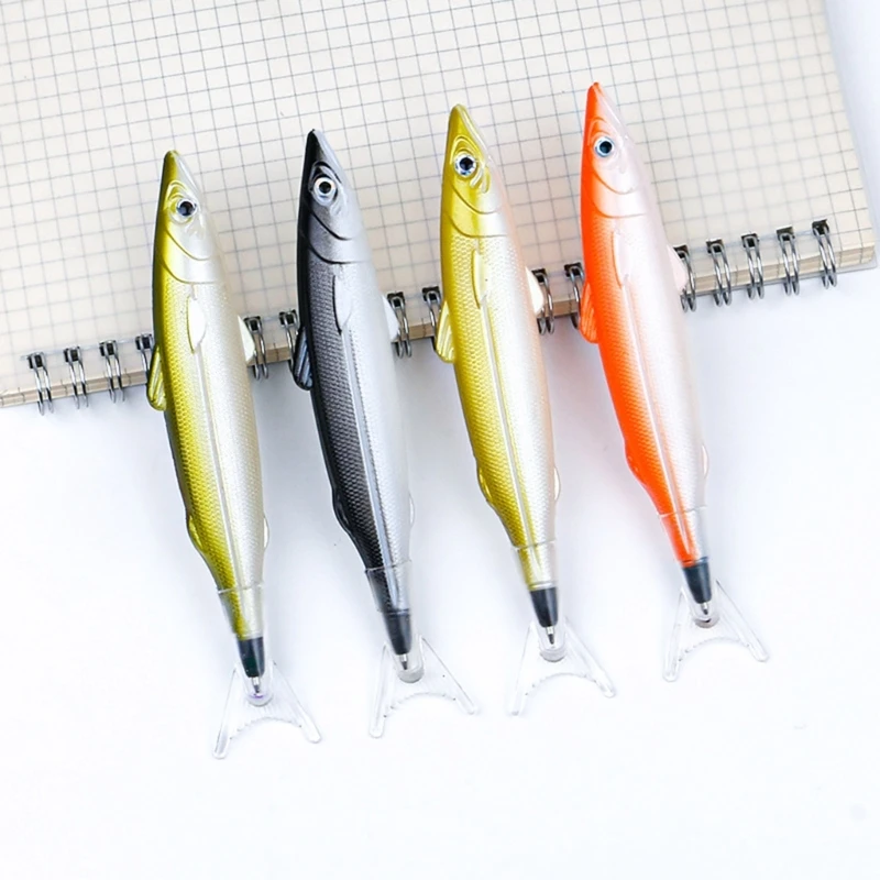 Pack of 6 Fish Pen Ballpoint Pens Novelty Fishing Pen 0.5mm Realistic Decoration Party Favors Halloween Christmas Gifts