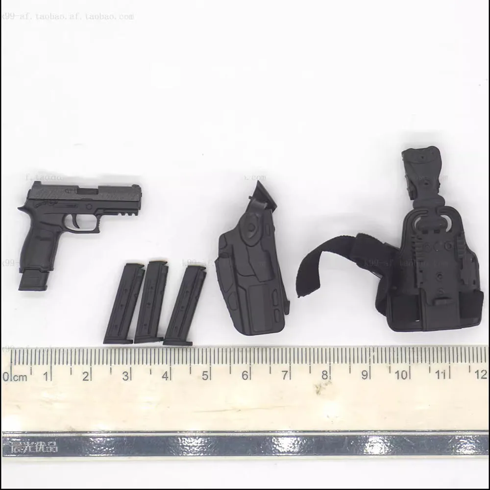 1/6 EASY&SIMPLE ES GA1007 Modern Soldier Doll The Secondary Weapon P320 Black Holster Clips Toys Model Not Real For 12